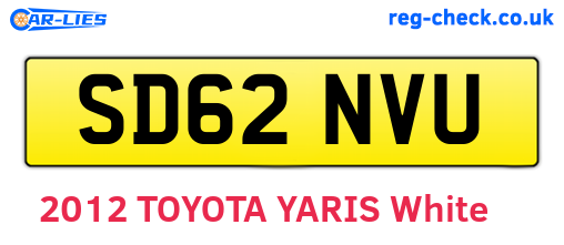 SD62NVU are the vehicle registration plates.