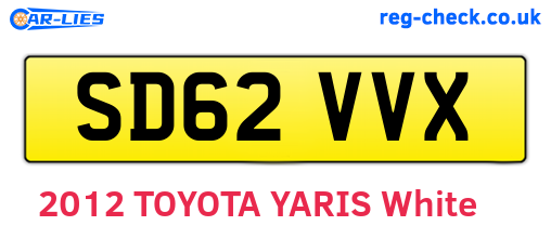 SD62VVX are the vehicle registration plates.