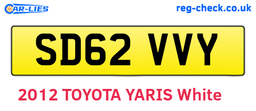 SD62VVY are the vehicle registration plates.