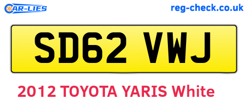 SD62VWJ are the vehicle registration plates.