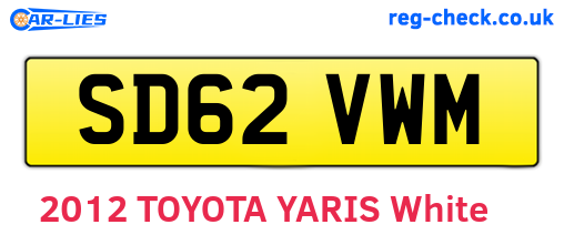 SD62VWM are the vehicle registration plates.