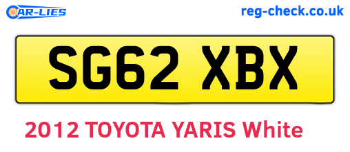 SG62XBX are the vehicle registration plates.