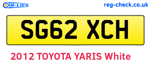 SG62XCH are the vehicle registration plates.