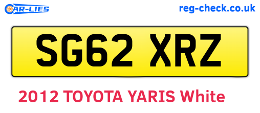 SG62XRZ are the vehicle registration plates.