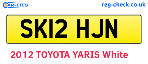 SK12HJN are the vehicle registration plates.