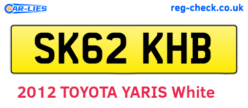 SK62KHB are the vehicle registration plates.