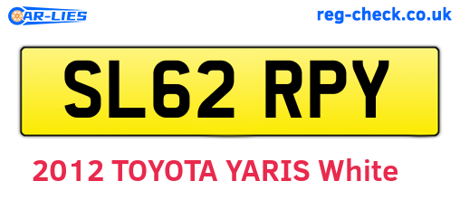SL62RPY are the vehicle registration plates.