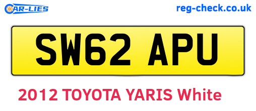 SW62APU are the vehicle registration plates.