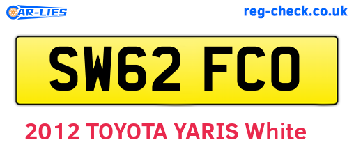 SW62FCO are the vehicle registration plates.