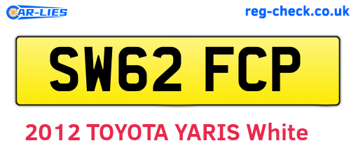 SW62FCP are the vehicle registration plates.