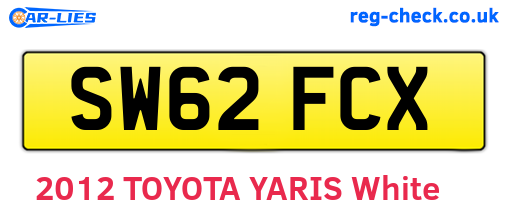 SW62FCX are the vehicle registration plates.