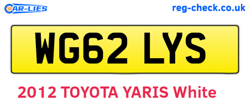 WG62LYS are the vehicle registration plates.