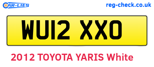 WU12XXO are the vehicle registration plates.