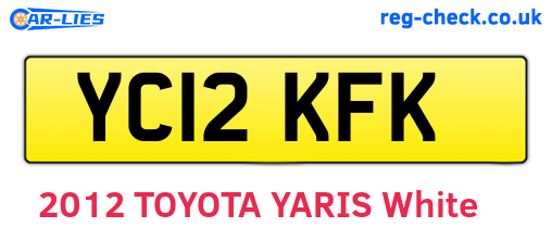 YC12KFK are the vehicle registration plates.
