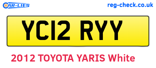 YC12RYY are the vehicle registration plates.