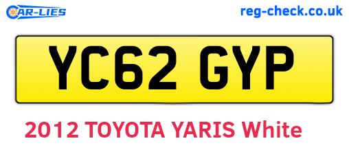 YC62GYP are the vehicle registration plates.