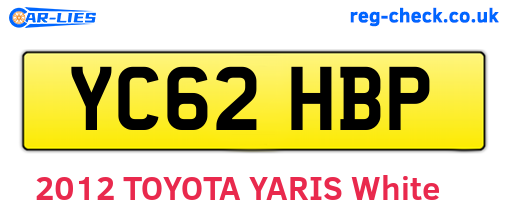 YC62HBP are the vehicle registration plates.