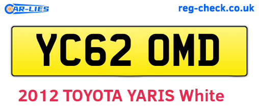 YC62OMD are the vehicle registration plates.