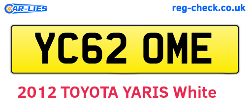 YC62OME are the vehicle registration plates.