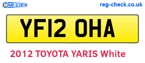 YF12OHA are the vehicle registration plates.