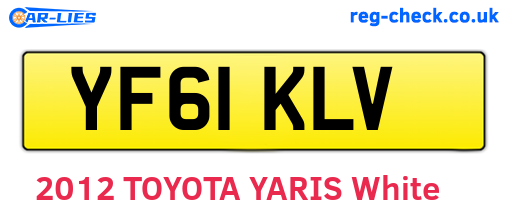 YF61KLV are the vehicle registration plates.