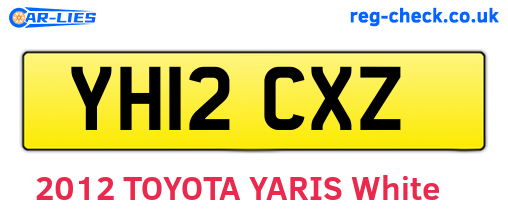 YH12CXZ are the vehicle registration plates.