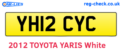 YH12CYC are the vehicle registration plates.