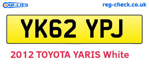 YK62YPJ are the vehicle registration plates.