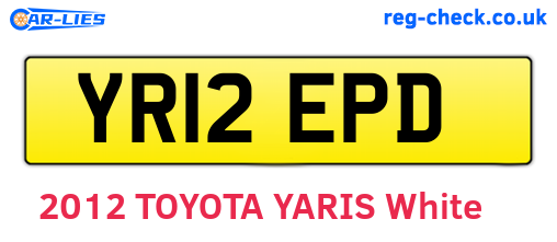 YR12EPD are the vehicle registration plates.