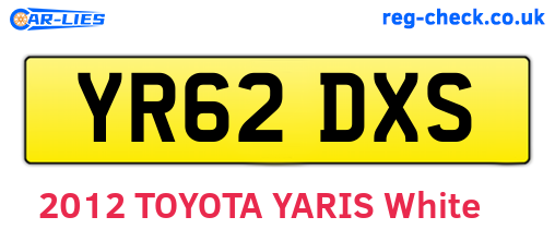 YR62DXS are the vehicle registration plates.