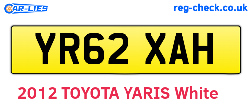 YR62XAH are the vehicle registration plates.