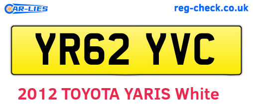 YR62YVC are the vehicle registration plates.
