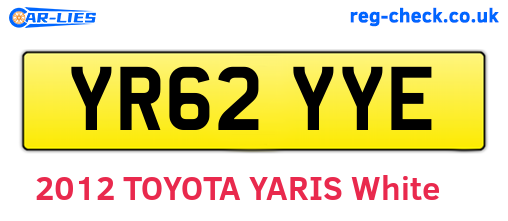 YR62YYE are the vehicle registration plates.