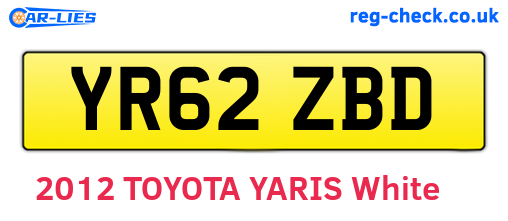 YR62ZBD are the vehicle registration plates.
