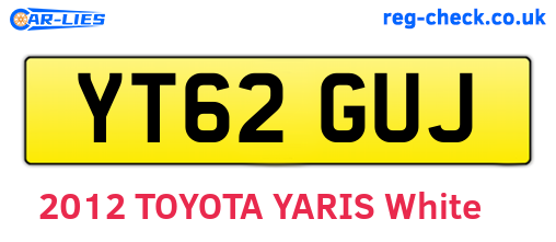 YT62GUJ are the vehicle registration plates.