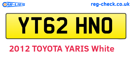 YT62HNO are the vehicle registration plates.
