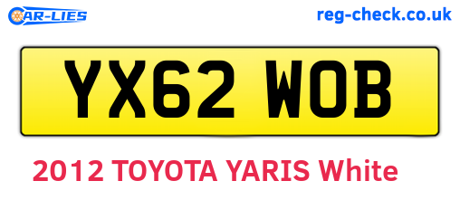 YX62WOB are the vehicle registration plates.