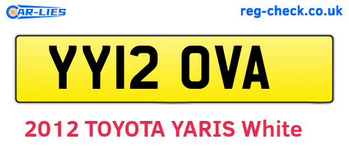YY12OVA are the vehicle registration plates.