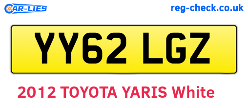 YY62LGZ are the vehicle registration plates.