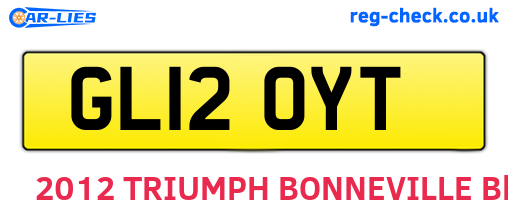 GL12OYT are the vehicle registration plates.
