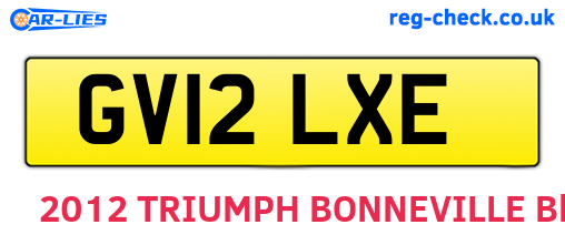 GV12LXE are the vehicle registration plates.