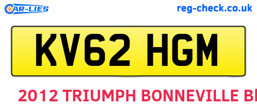 KV62HGM are the vehicle registration plates.