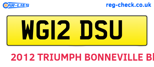 WG12DSU are the vehicle registration plates.