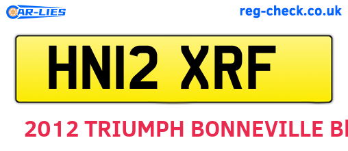 HN12XRF are the vehicle registration plates.