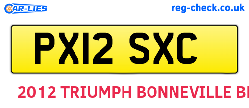 PX12SXC are the vehicle registration plates.
