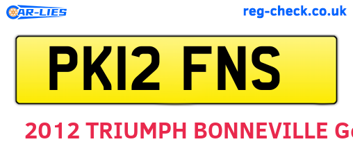 PK12FNS are the vehicle registration plates.