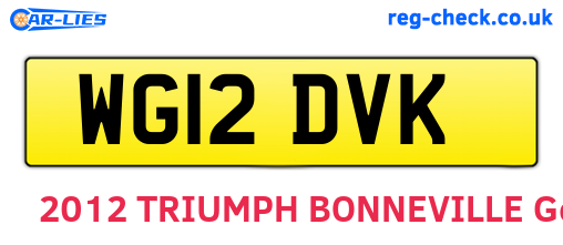 WG12DVK are the vehicle registration plates.