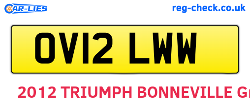 OV12LWW are the vehicle registration plates.