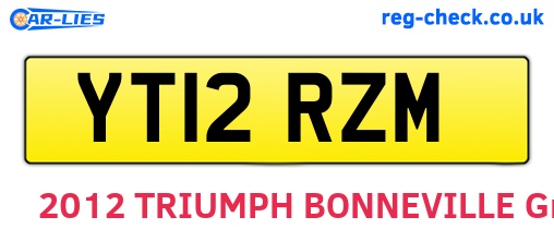 YT12RZM are the vehicle registration plates.