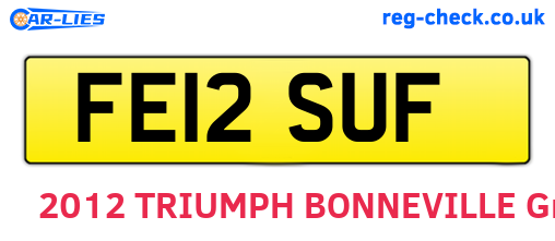 FE12SUF are the vehicle registration plates.